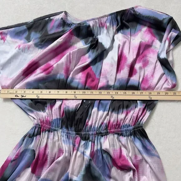 Soft Surroundings Abelia Midi Dress Sz M Abstract Print Cap Sleeves - Picture 10 of 12